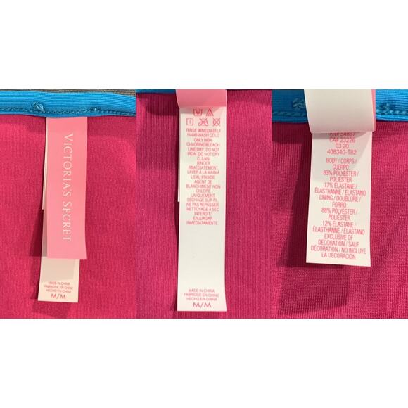 Y2K Victorias Secret Strapless Bandeau Bikini Set Top Sz S/P/CH Bottom Sz M - Picture 5 of 7